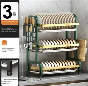 3 Layers Thickened Stainless Steel Multiple Dish Rack
