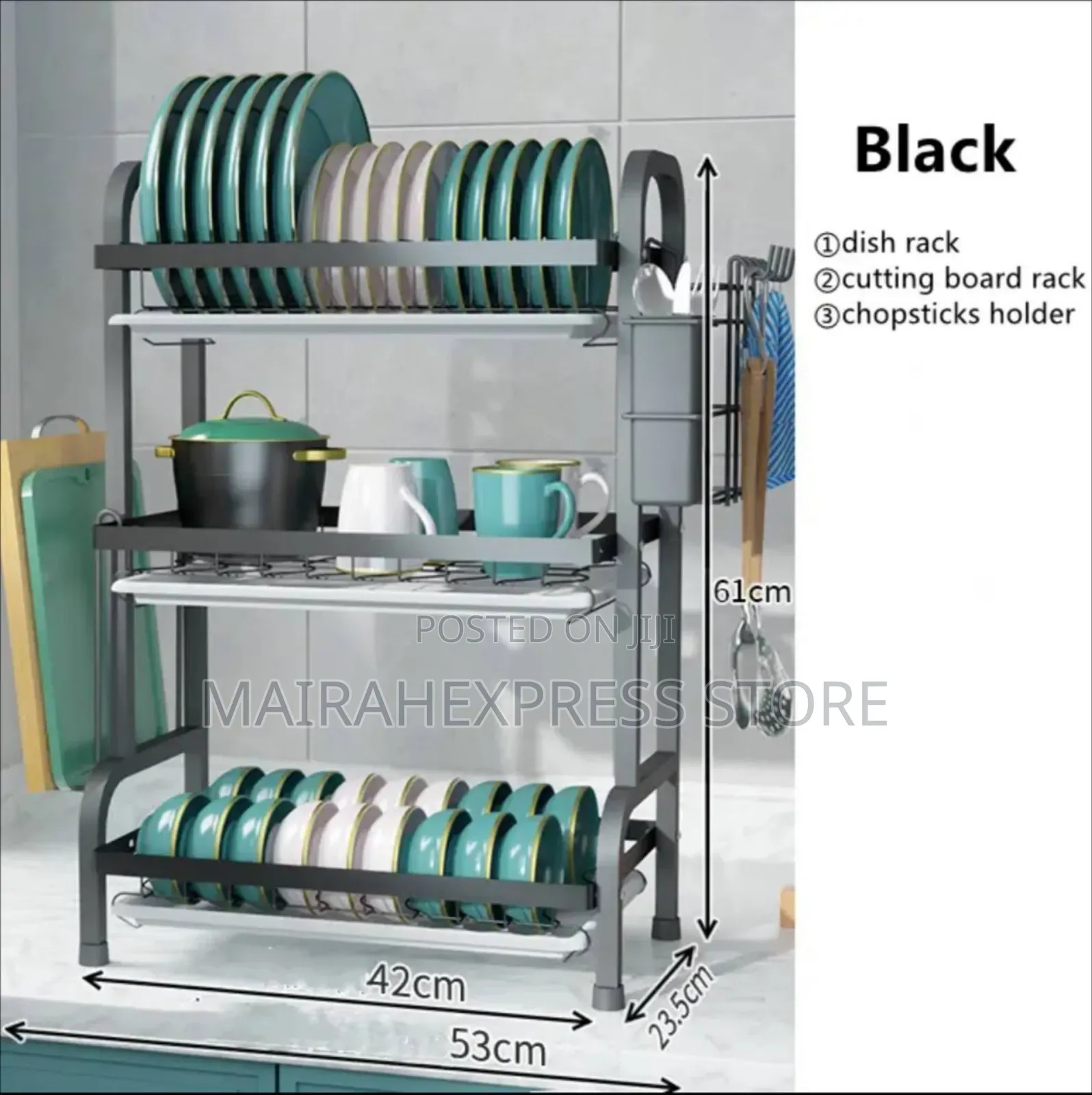 3 Layers Thickened Stainless Steel Multiple Dish Rack