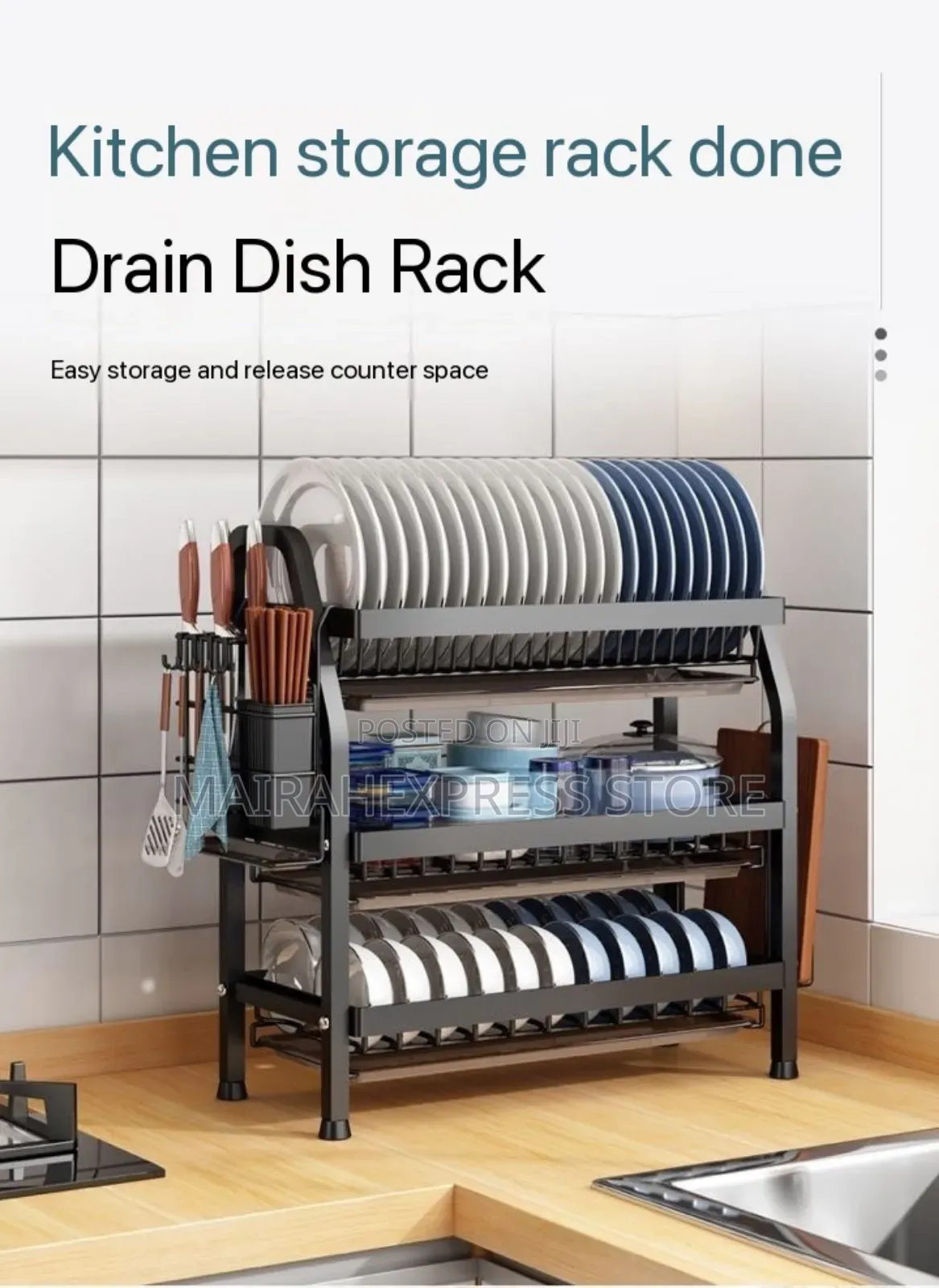 3 Layers Thickened Stainless Steel Multiple Dish Rack