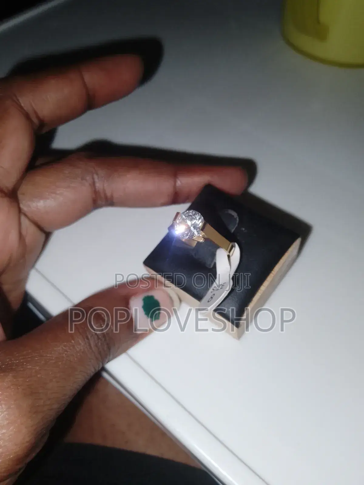 Non Fade Titanium Engagement Ring