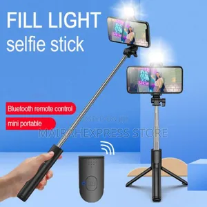Bluetooth Selfie Stick Tripod + Fill Light +Shutter Remote