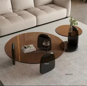 Luxury Round Glass Coffee Tables Living Room Furniture