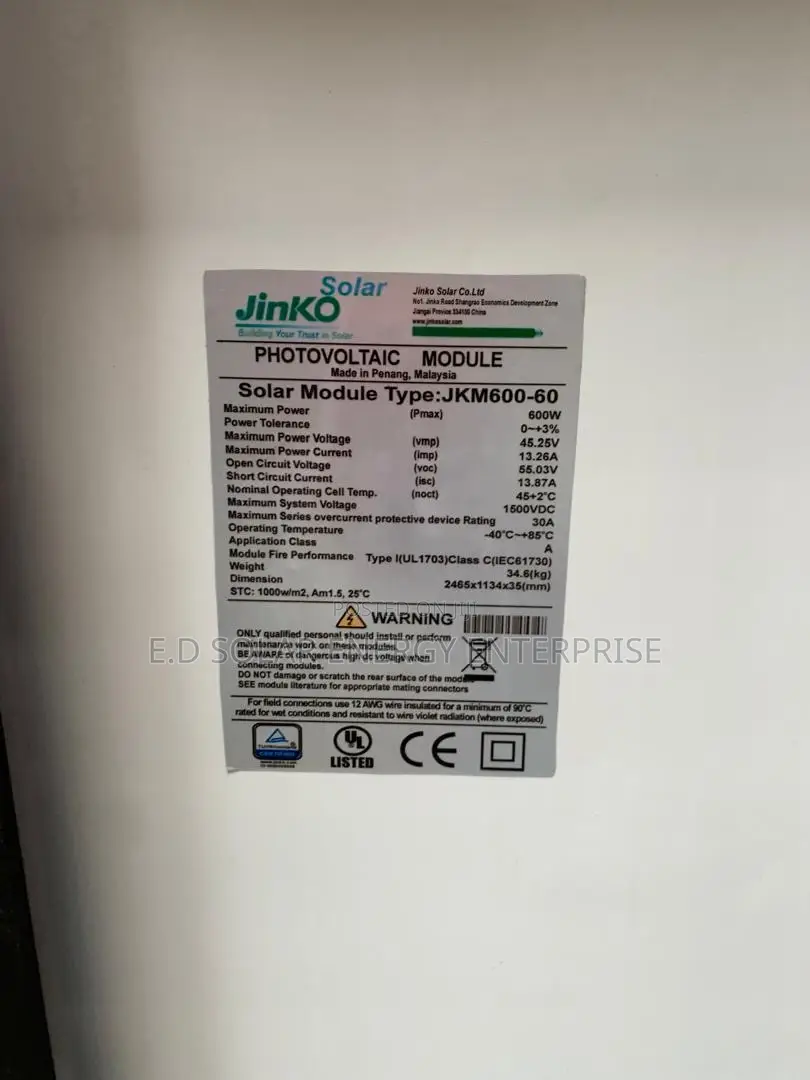 Jinko SOLAR PANELS 600watts Is Available Now