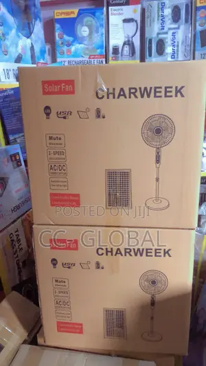 Charweek Solar Fan With Panel, 16 Inches Solar Fan