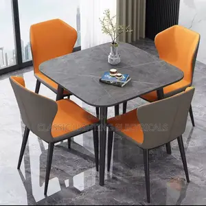 Modern Marble Stone Slab Dining Room Table Set Furniture