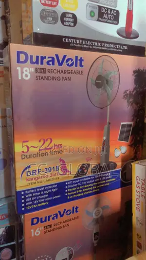 18” Dura Volt 3in1 Rechargeable Fan With Panel