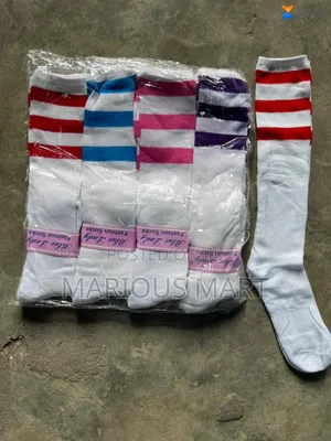 Quality Knee Length Stripped Socks - Dozen