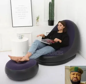 Inflatable Leisure Bean Bag Sofa With Footstool