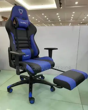 Gaming Chairs Blue Colour With Footrest