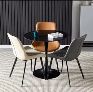 Nordic Black Dining Table Waterproof Base Protective