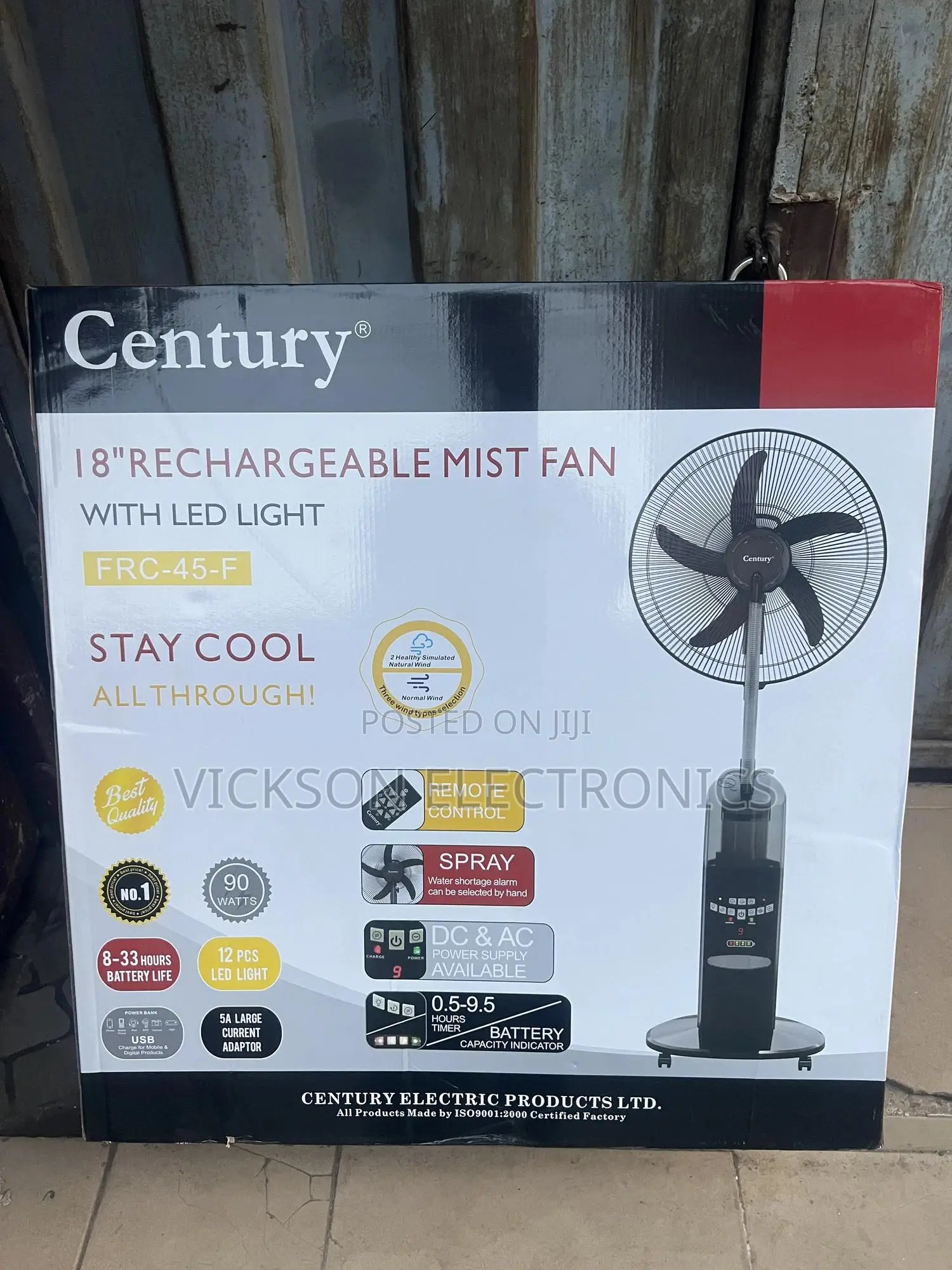 Century 18” Mist Rechargeable Fan