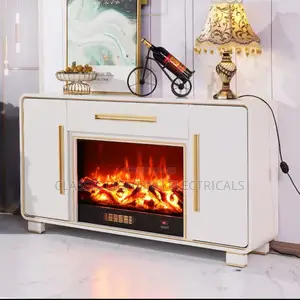 Minimalist Light Luxury Stone Plate TV Cabinet Fireplace