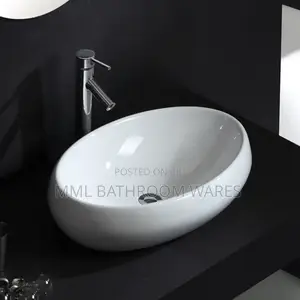Ceramic Material Oval Shape Bathroom Vanity Countertop Basin