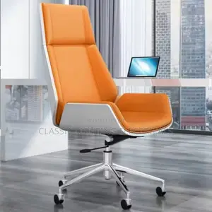 Orange Relax Backrest Chair Luxairy Wheels Computer Chair