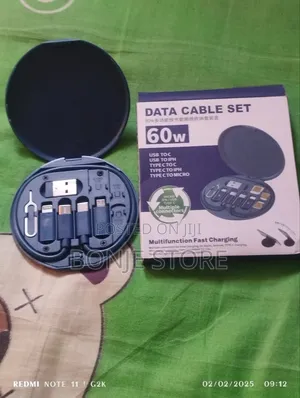 60W Data Cable Set - Multifunction Connectors, Fast Charging