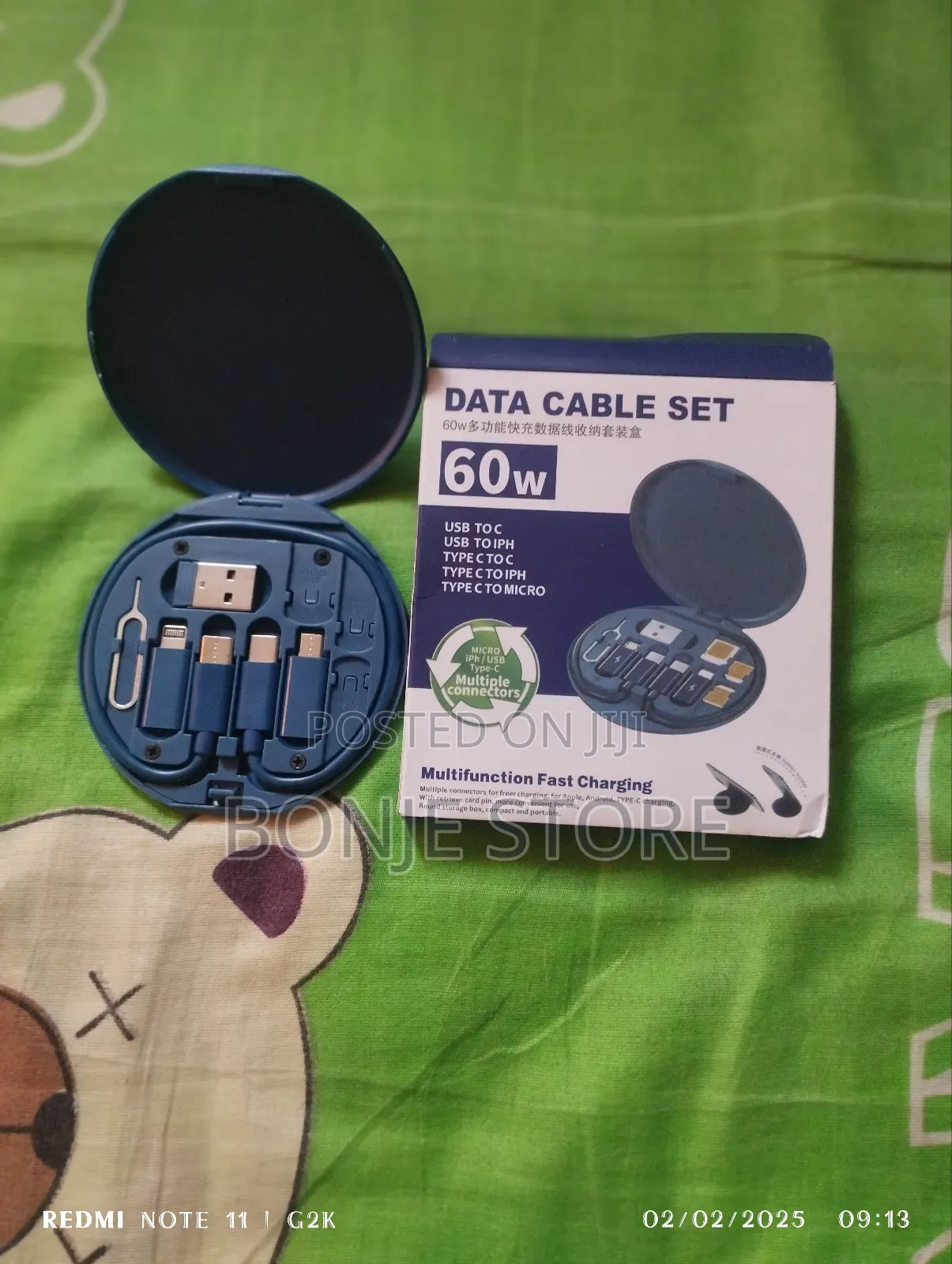 60W Data Cable Set - Multifunction Connectors, Fast Charging