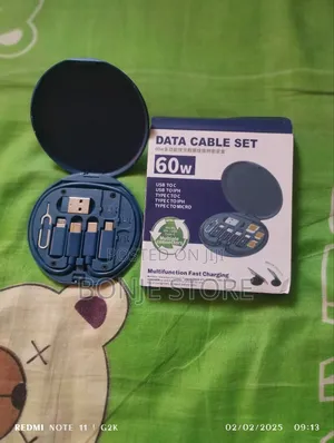 60W Data Cable Set - Multifunction Connectors, Fast Charging