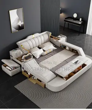 Photo - New Modern Luxury Leather Multifunctional Storage Bed