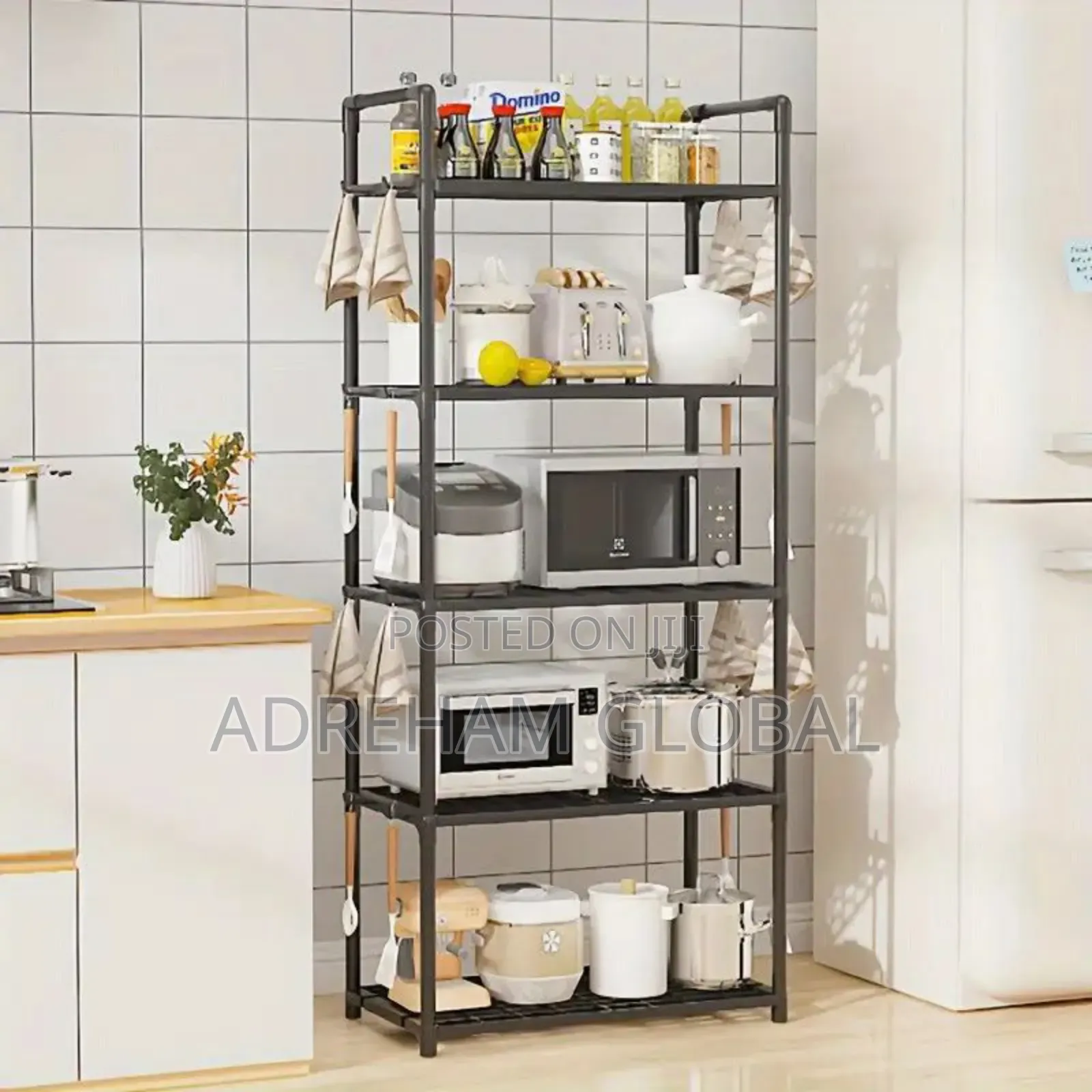 Tier Storage Organizer Rack] 5-tier Plastic Kitchen Storage