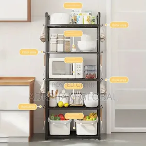 Tier Storage Organizer Rack] 5-tier Plastic Kitchen Storage
