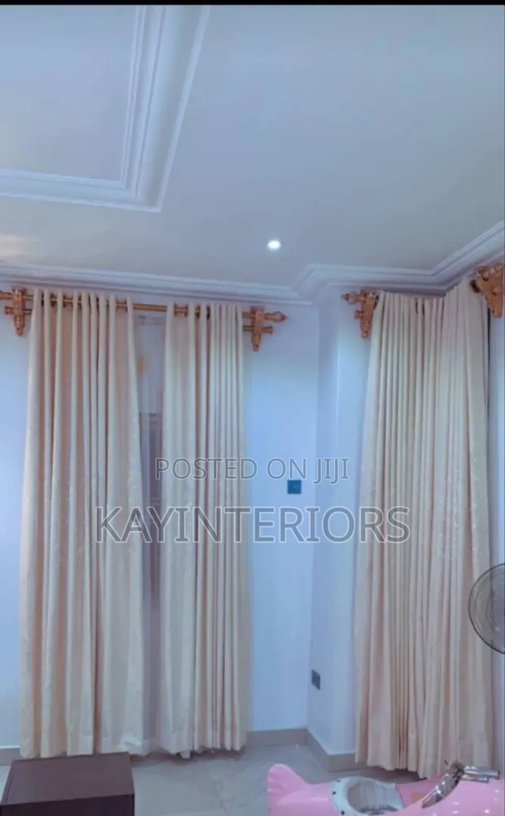 Cream Colour Curtains With Quality Pipe