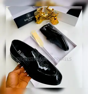 Italian Wet-Look Balmain Quality Loafers Men’S Shoe