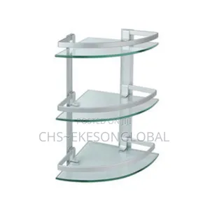 Quality 3step Glass Shelf for Bathroom Curved