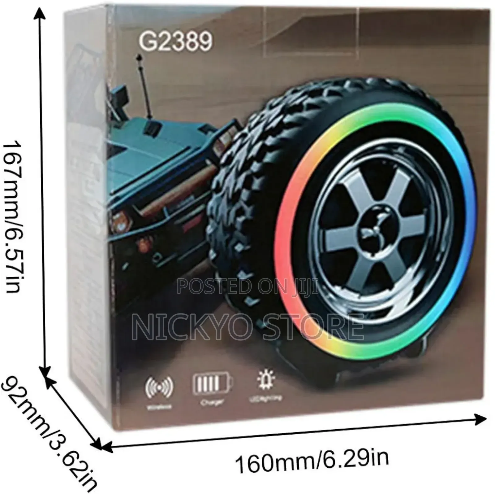 Car Wheel Shaped Wireless Loud Speakers With Led - Nickyo Store Price ...