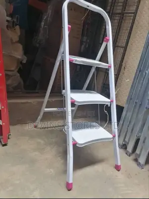3 Steps White Kitchen Ladder