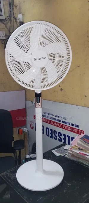Solar Dc/Ac Rechargeable Standing Fan, Lithium Battery, 16"