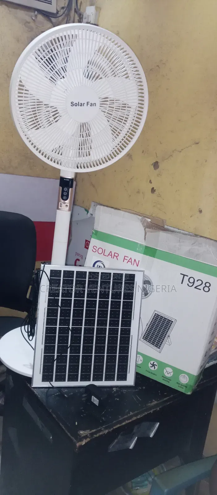 Solar Dc/Ac Rechargeable Standing Fan, Lithium Battery, 16"