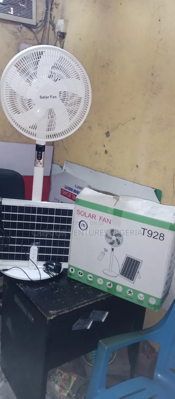 Solar Dc/Ac Rechargeable Standing Fan, Lithium Battery, 16"