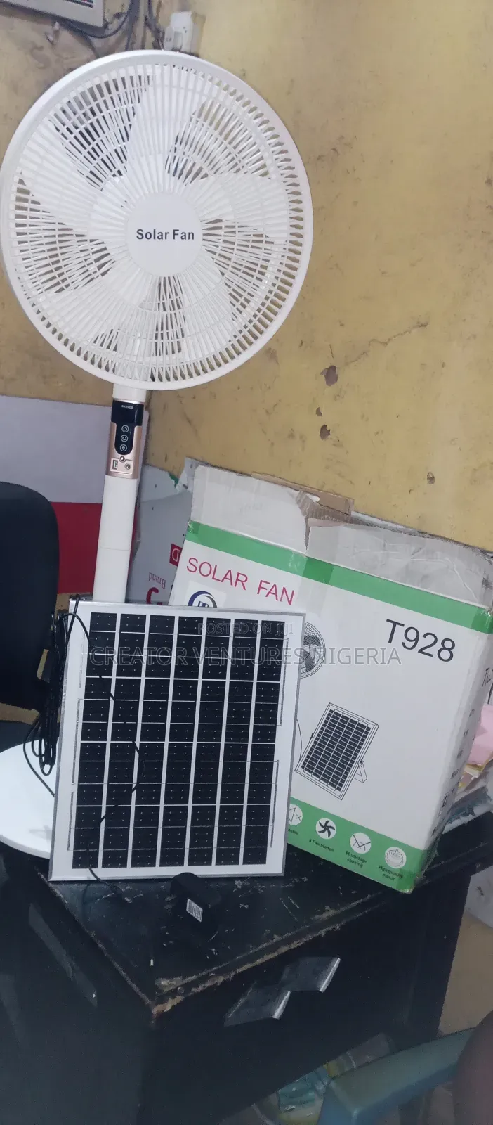 Solar Dc/Ac Rechargeable Standing Fan, Lithium Battery, 16"