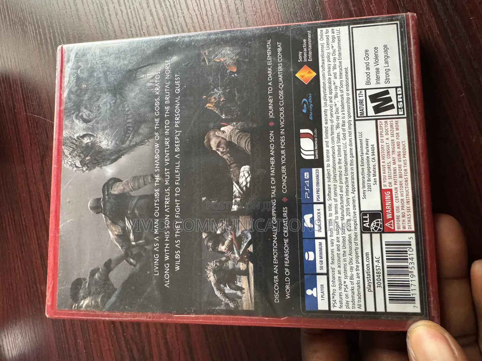 God Of War PS4 Game Disc