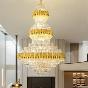 Duplex Large Chandelier European Style Villa Building