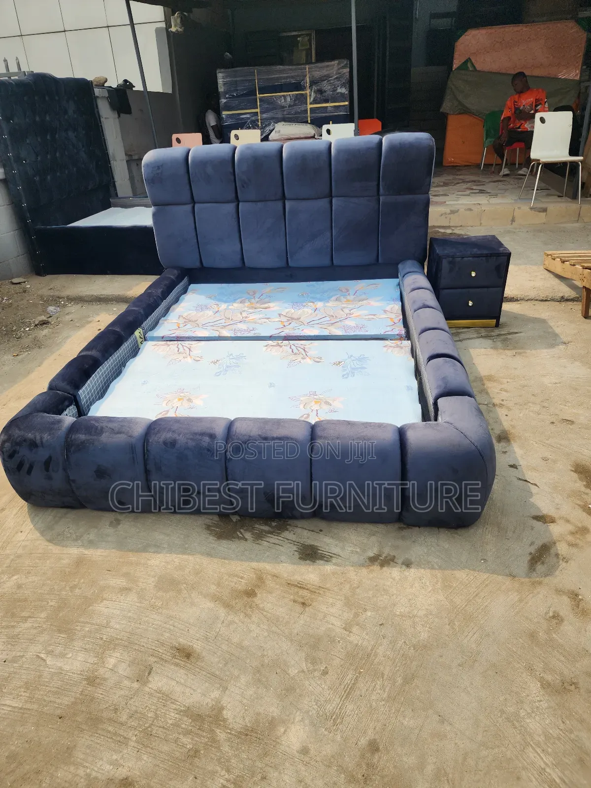 Family Size 5by6 Bed Frame With Side Drawer.