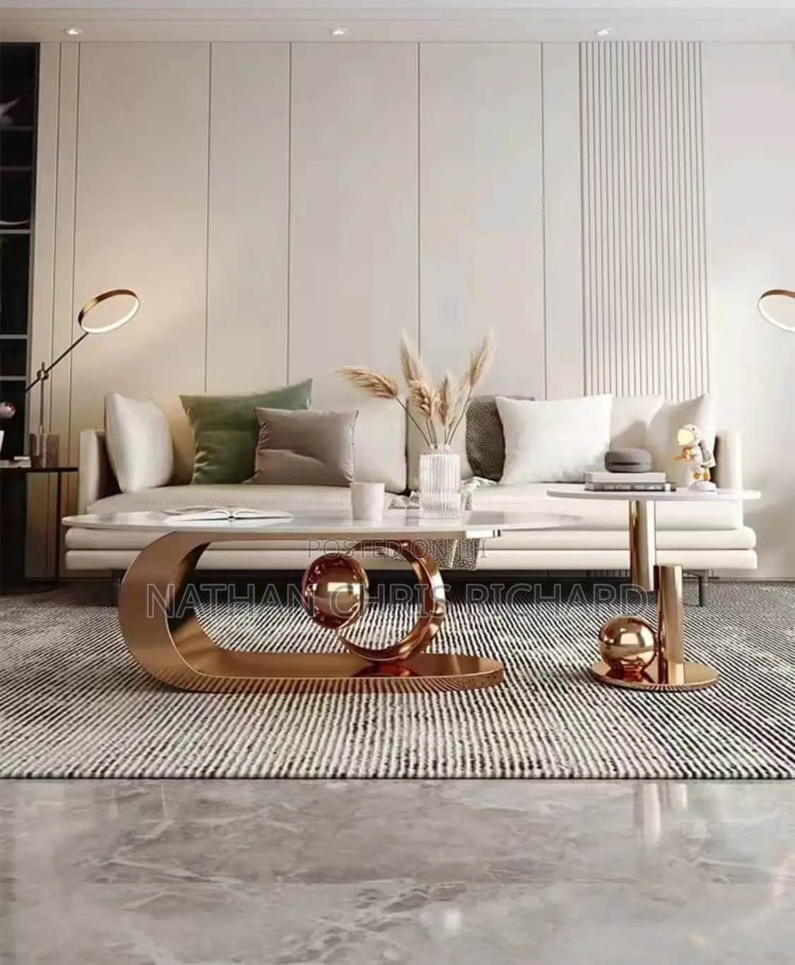 Center Table and Two Side Stool