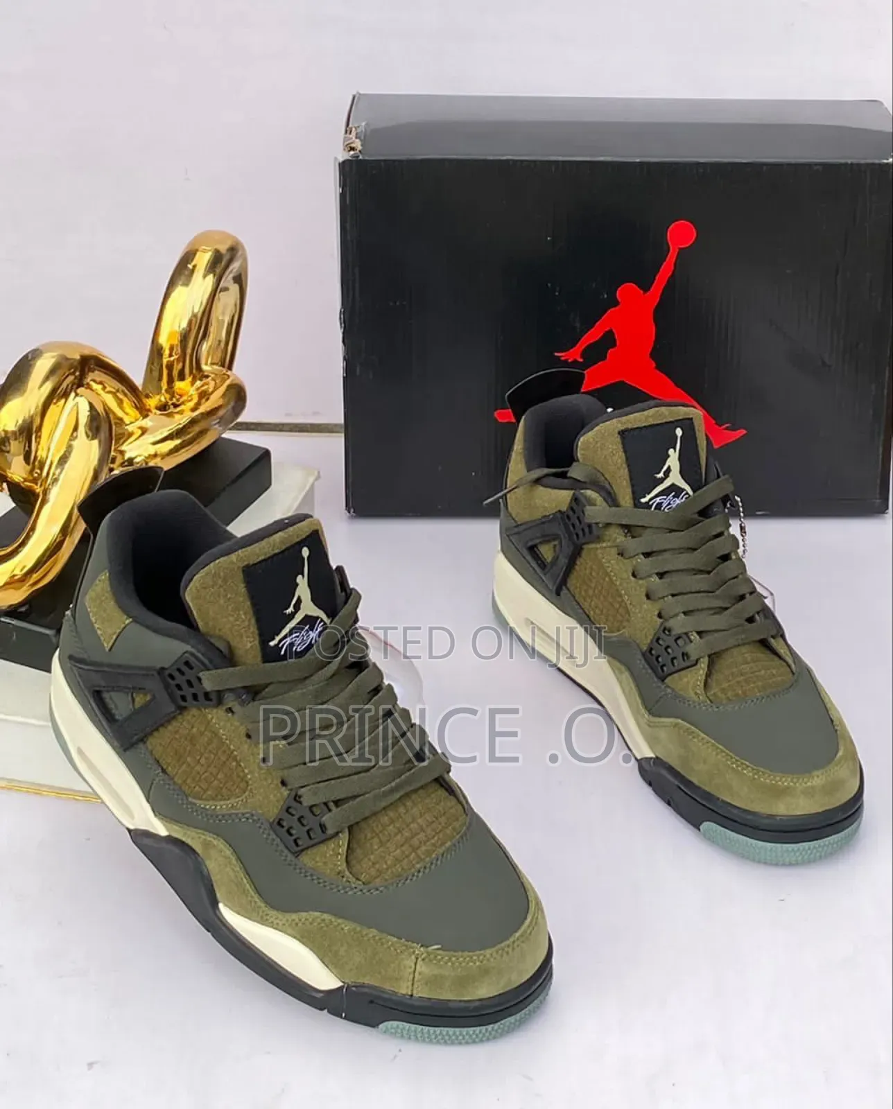 Green and White Sole Air Jordan Sneakers