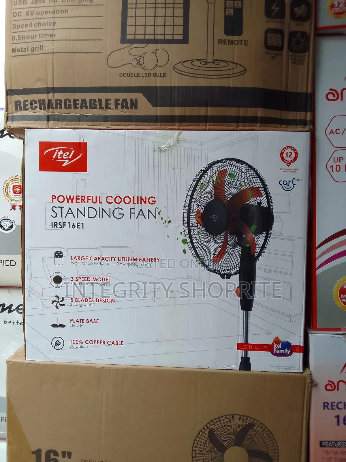 Itel Powerful Cooling Standing Fan Irsf16e1