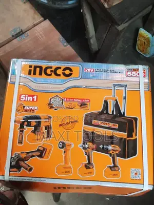 INGCO 20V 5-Piece Cordless Industrial Combo Kit
