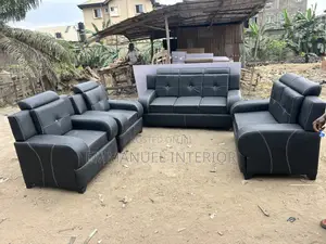 A Quality Black Leather Sofa