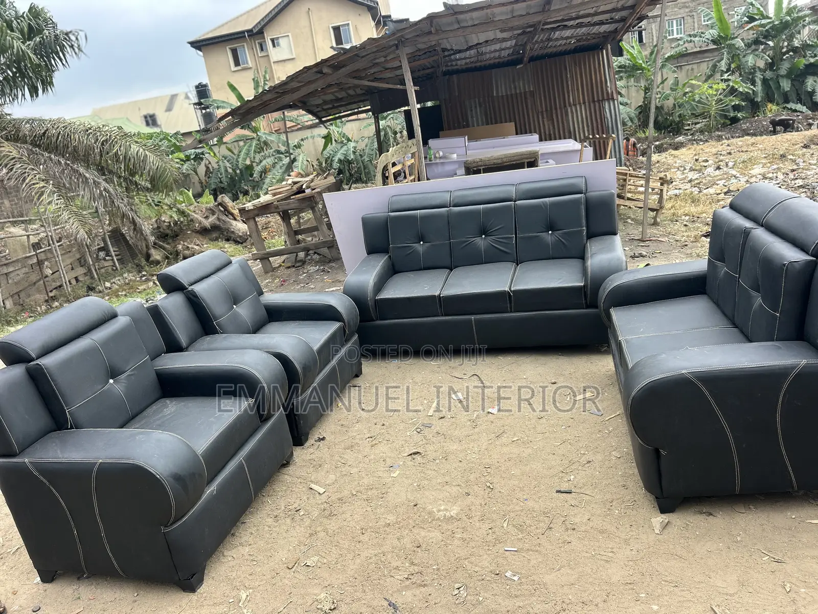A Quality Black Leather Sofa