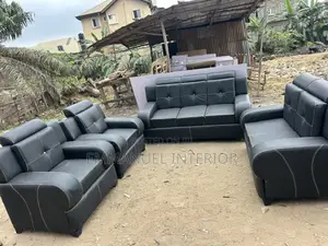A Quality Black Leather Sofa