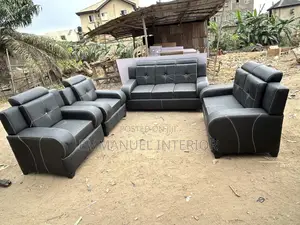 A Quality Black Leather Sofa