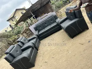 A Quality Black Leather Sofa
