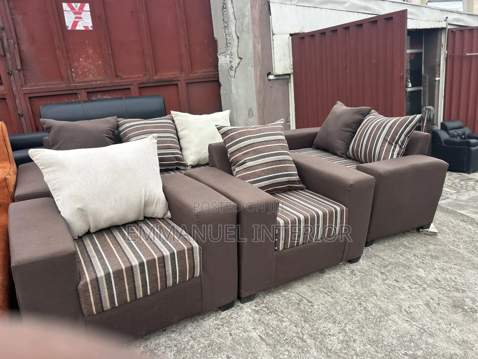 Brown Pillow Back Sofa