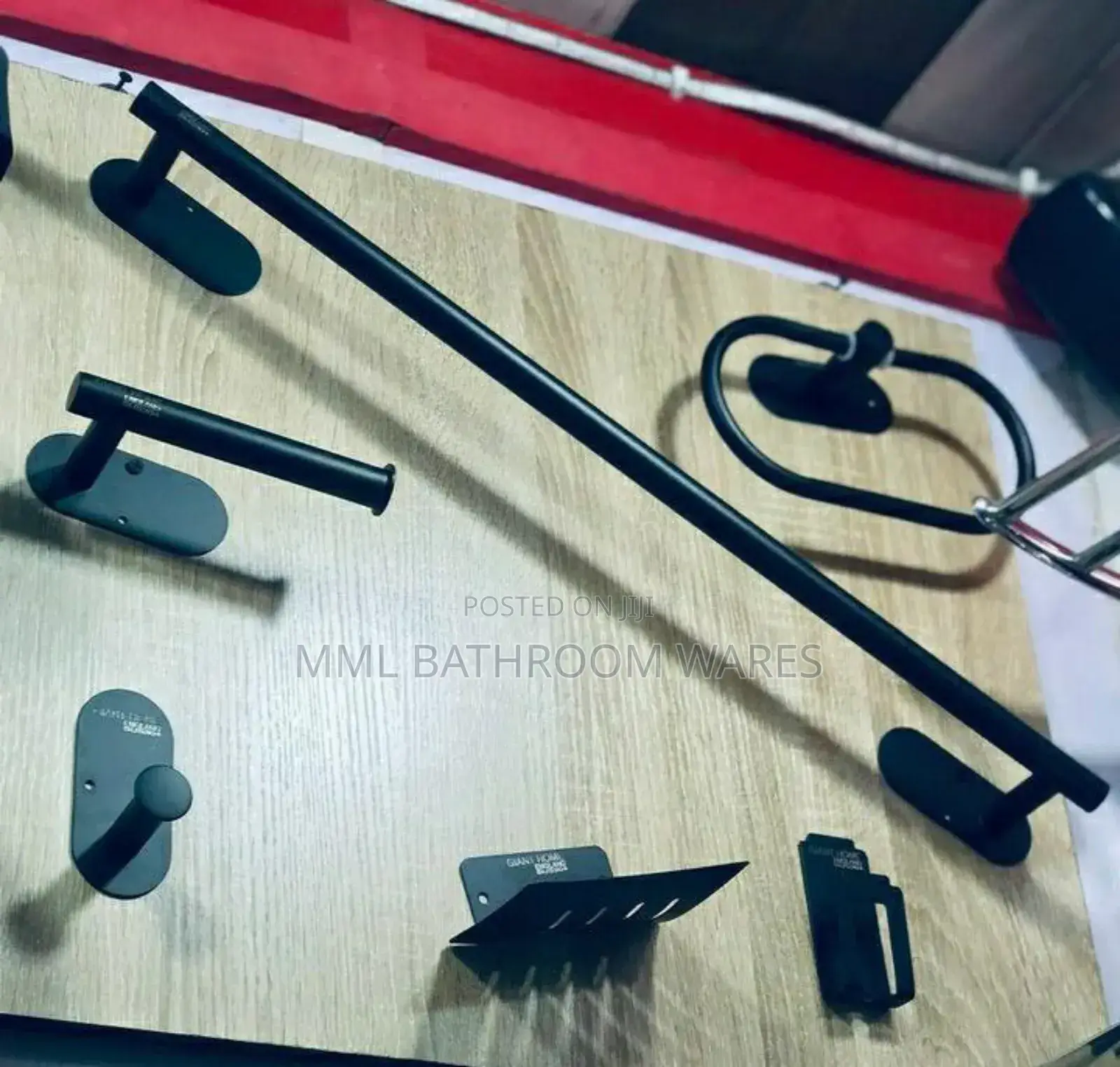 6pc Matte Black Bathroom Accessories