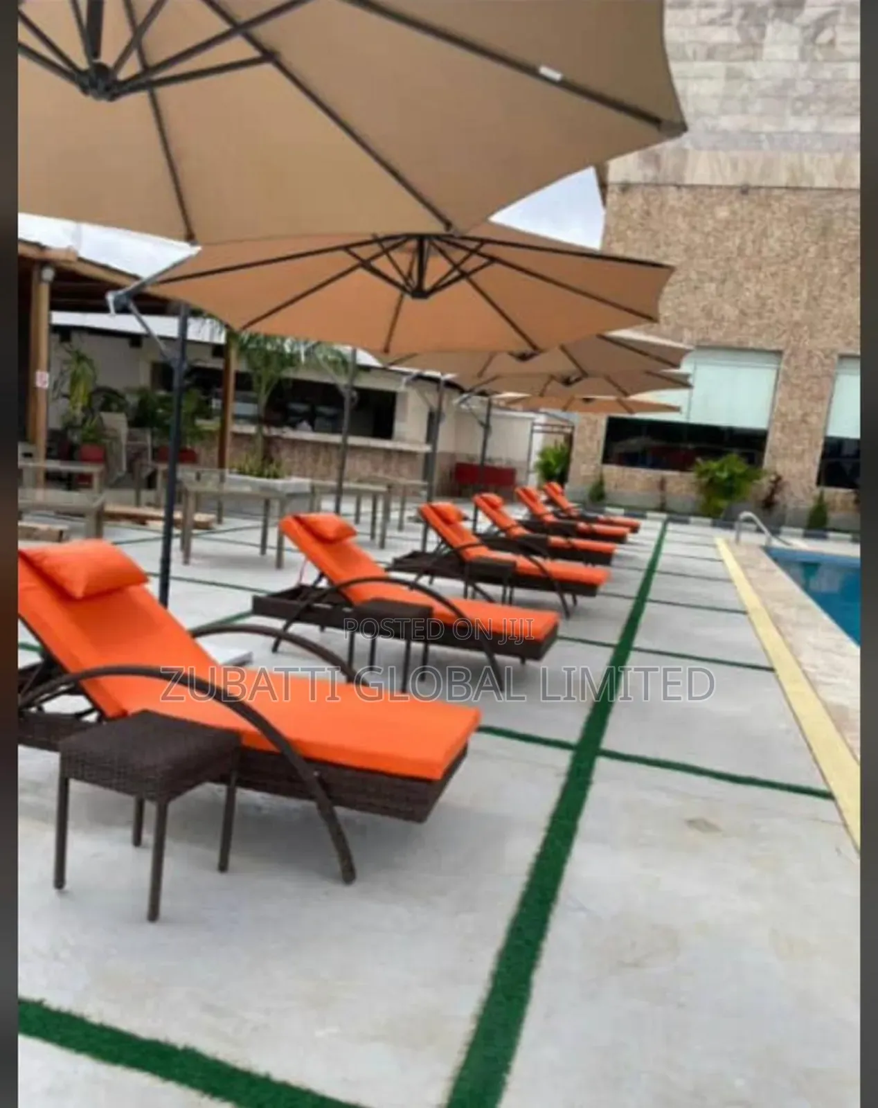 Swimming Pool Bed With Side Stool Table