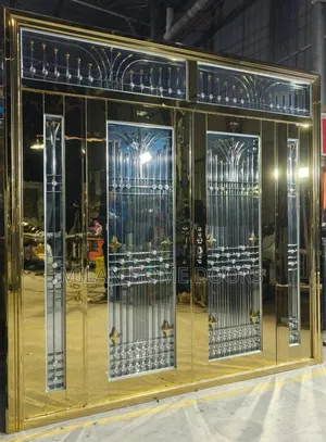 8ft by 8ft Gold Glass Entrance Door