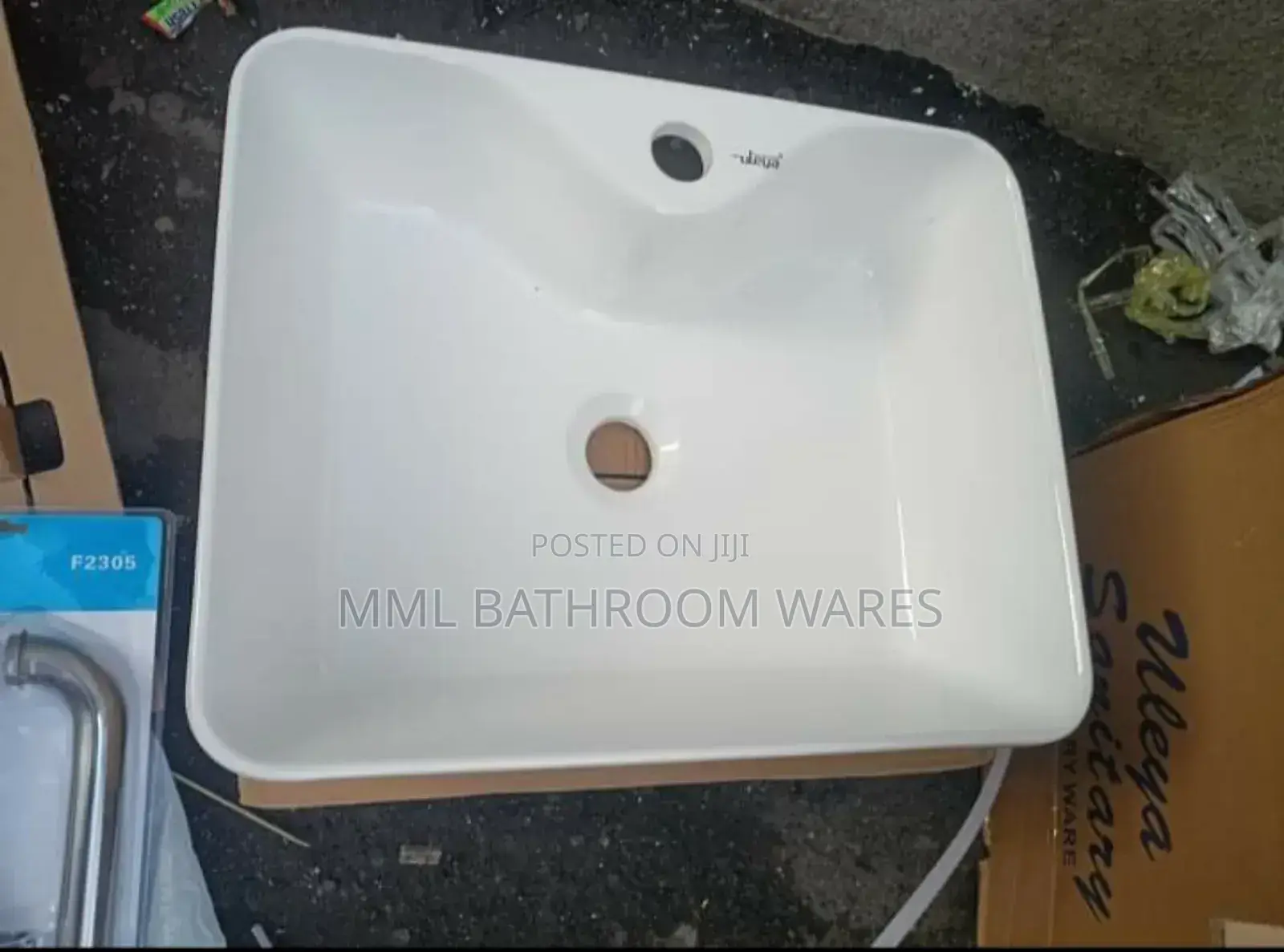 Modern Rectangular Ceramic Countertop Basin